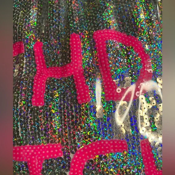 Fashion Nova Birthday B***h Sliver Sequin Mini Dress - Picture 9 of 14